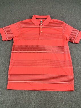 Bolle Mens Coral Striped Golf Polo Shirt XL